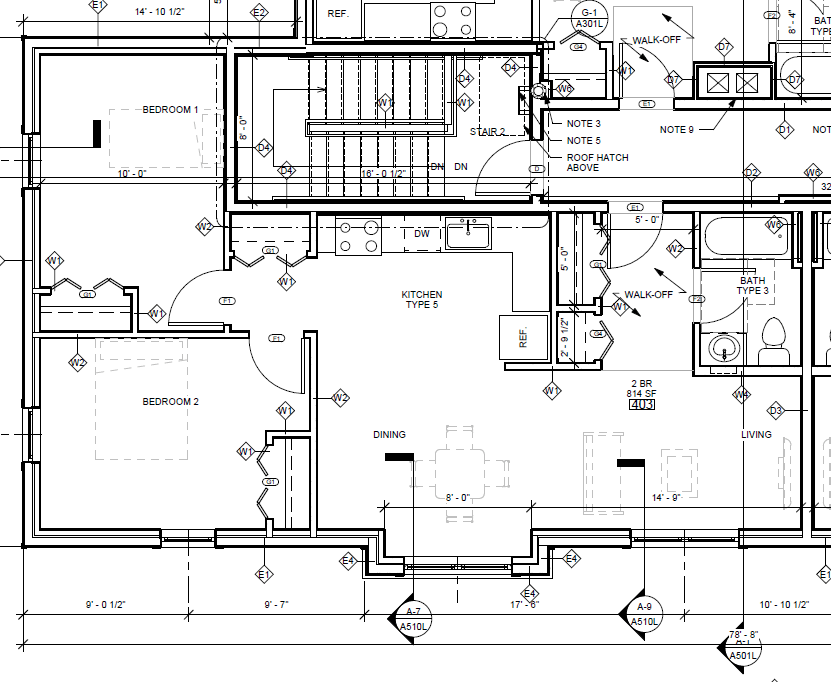 Open living space with kitchen alcove, corenr unit with lots of windows, walk-in closet in master.
